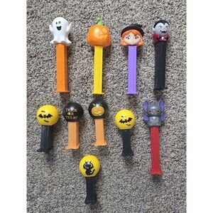 Halloween Pez Dispensers Lot of 10 Bats Witch Ghost Pumpkin Vampire Spooky Fall
